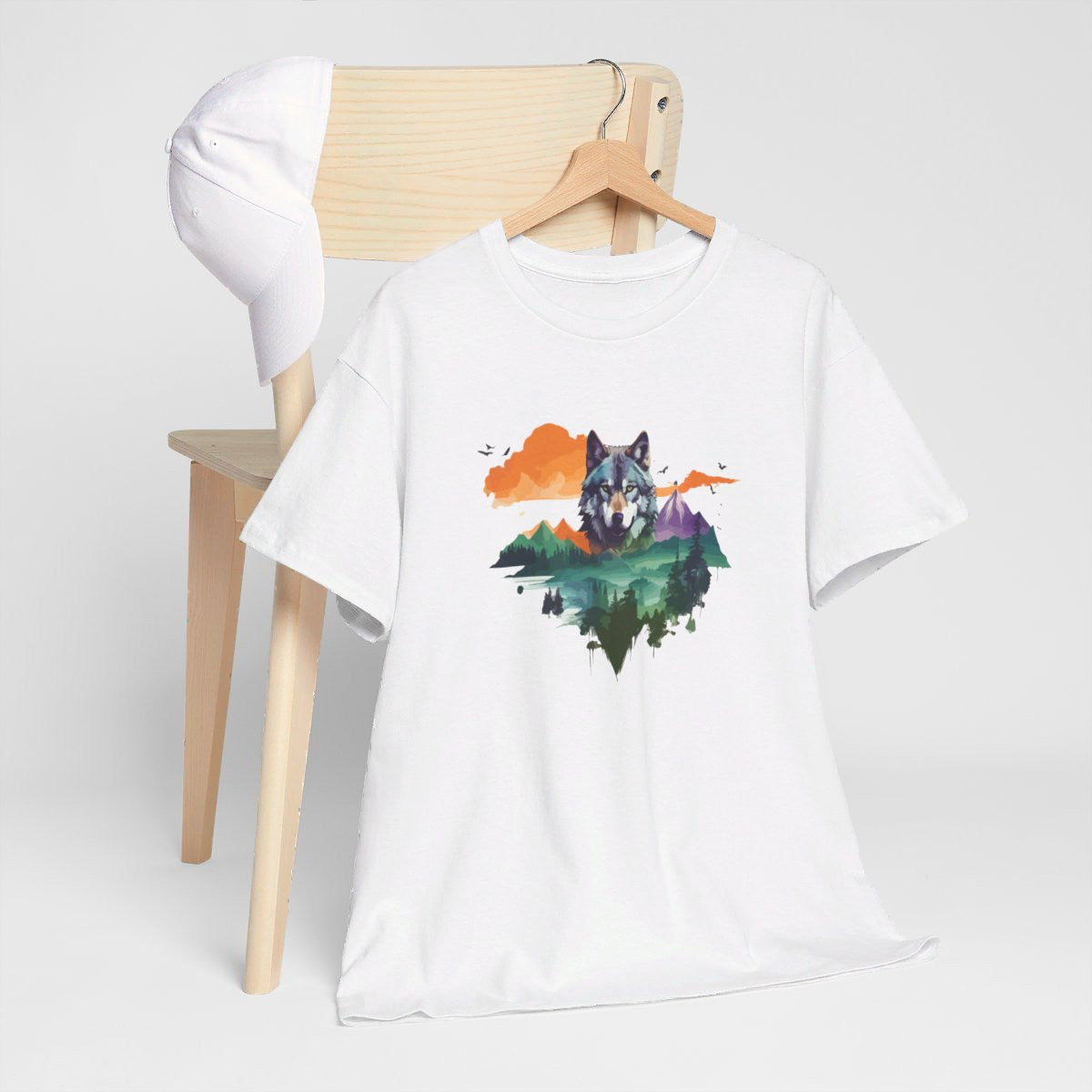 Tee shirt Animal Loup sauvage design puissant idée cadeau t shirt pour homme et femme