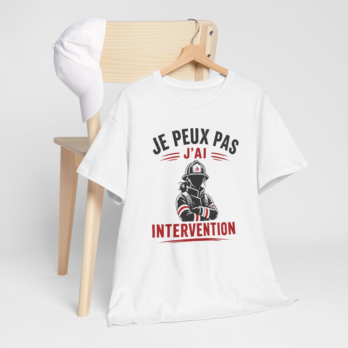 Tee-Shirt Femme Pompier – Humour Sapeur-Pompier Intervention – Cadeau Original pour Pompière Passionnée Secours Incendie
