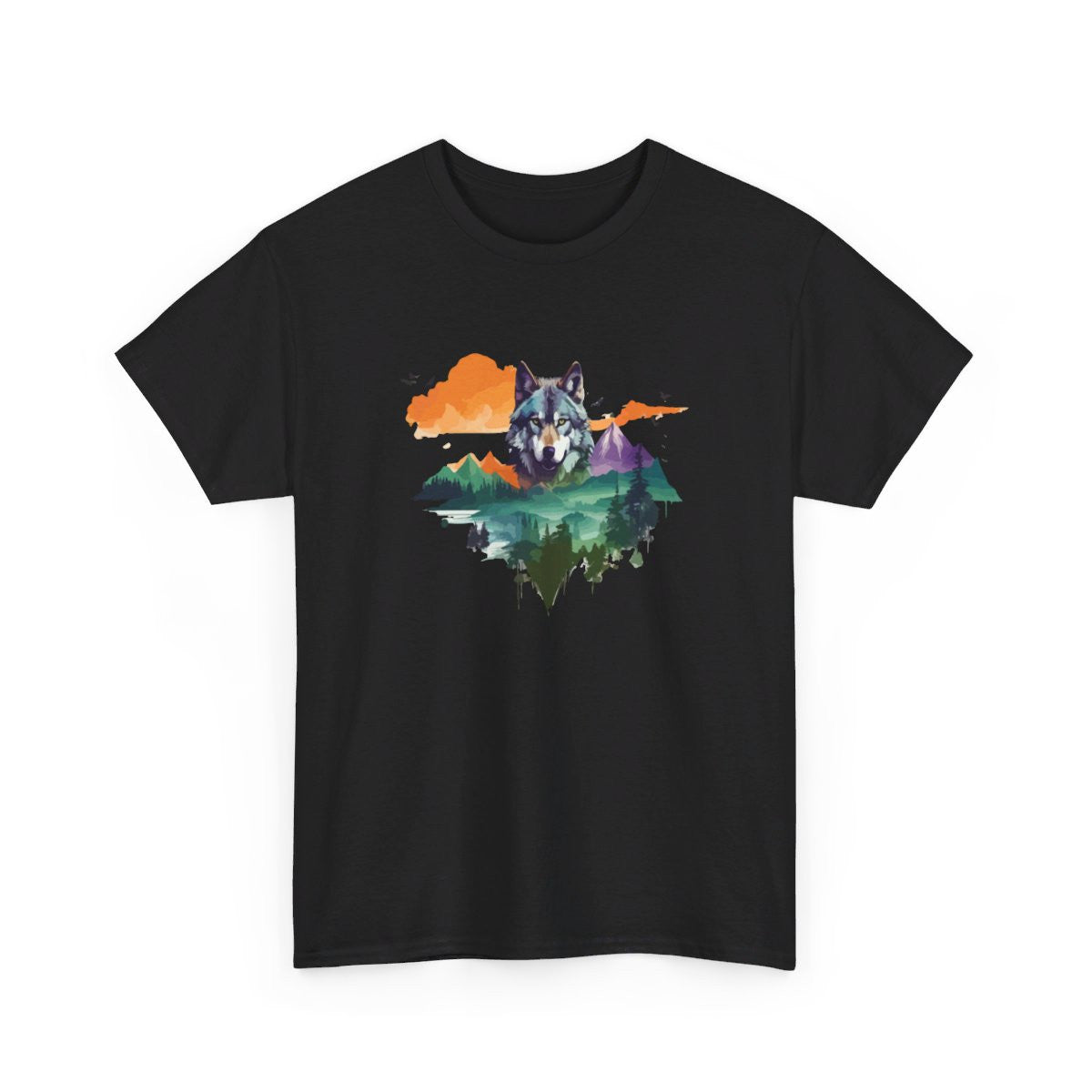 Tee shirt Animal Loup sauvage design puissant idée cadeau t shirt pour homme et femme