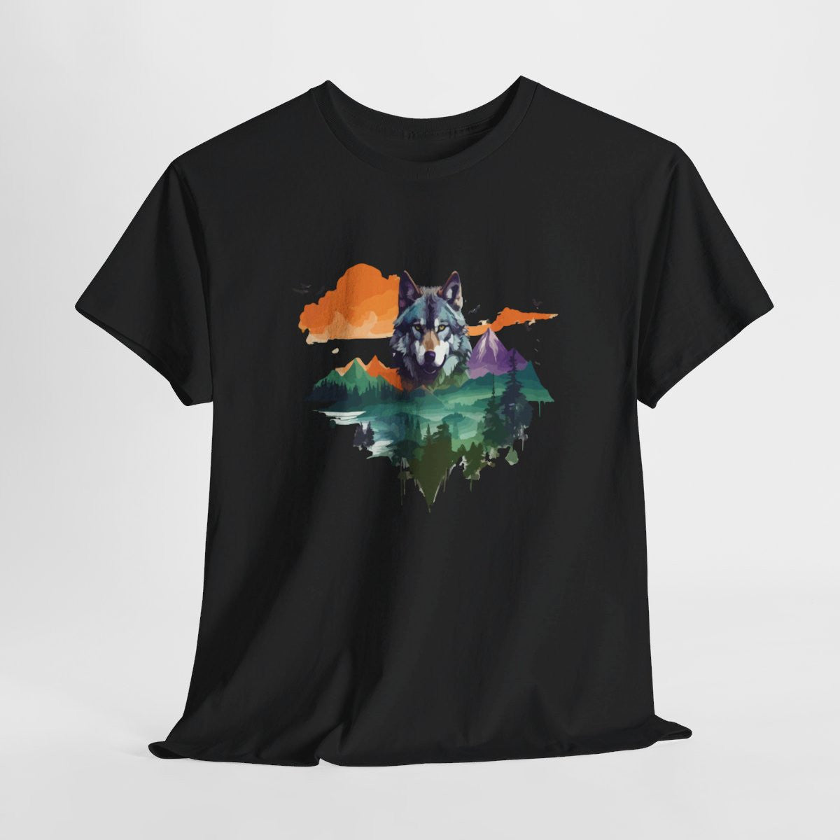 Tee shirt Animal Loup sauvage design puissant idée cadeau t shirt pour homme et femme