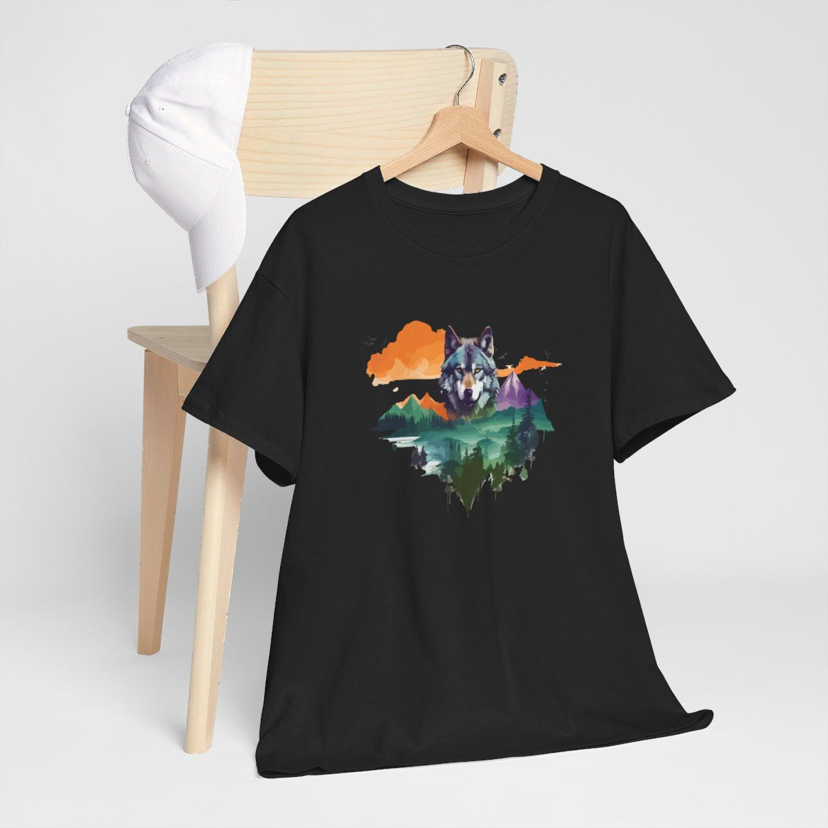 Tee shirt Animal Loup sauvage design puissant idée cadeau t shirt pour homme et femme