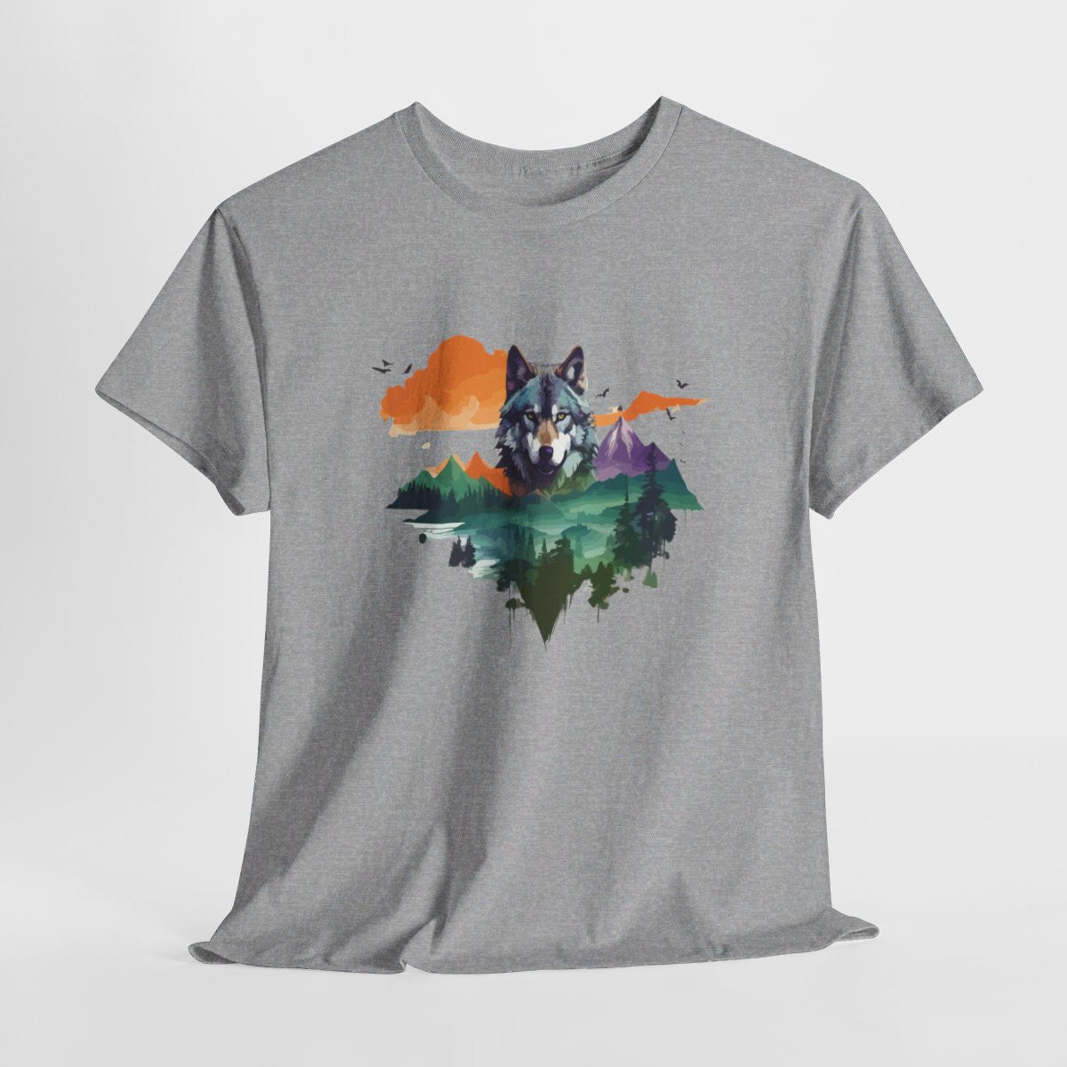 Tee shirt Animal Loup sauvage design puissant idée cadeau t shirt pour homme et femme
