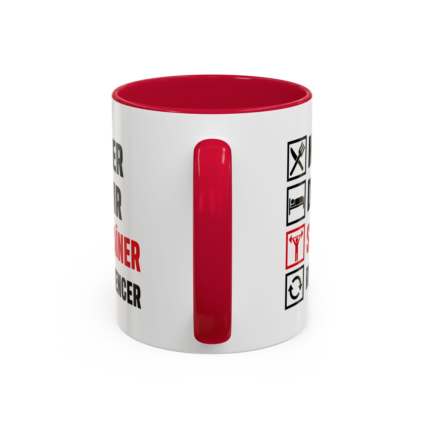 Mug Musculation Fitness – Tasse Sport Entraînement – Cadeau Original Homme et Femme, Passion Salle Noir Bleu Rouge