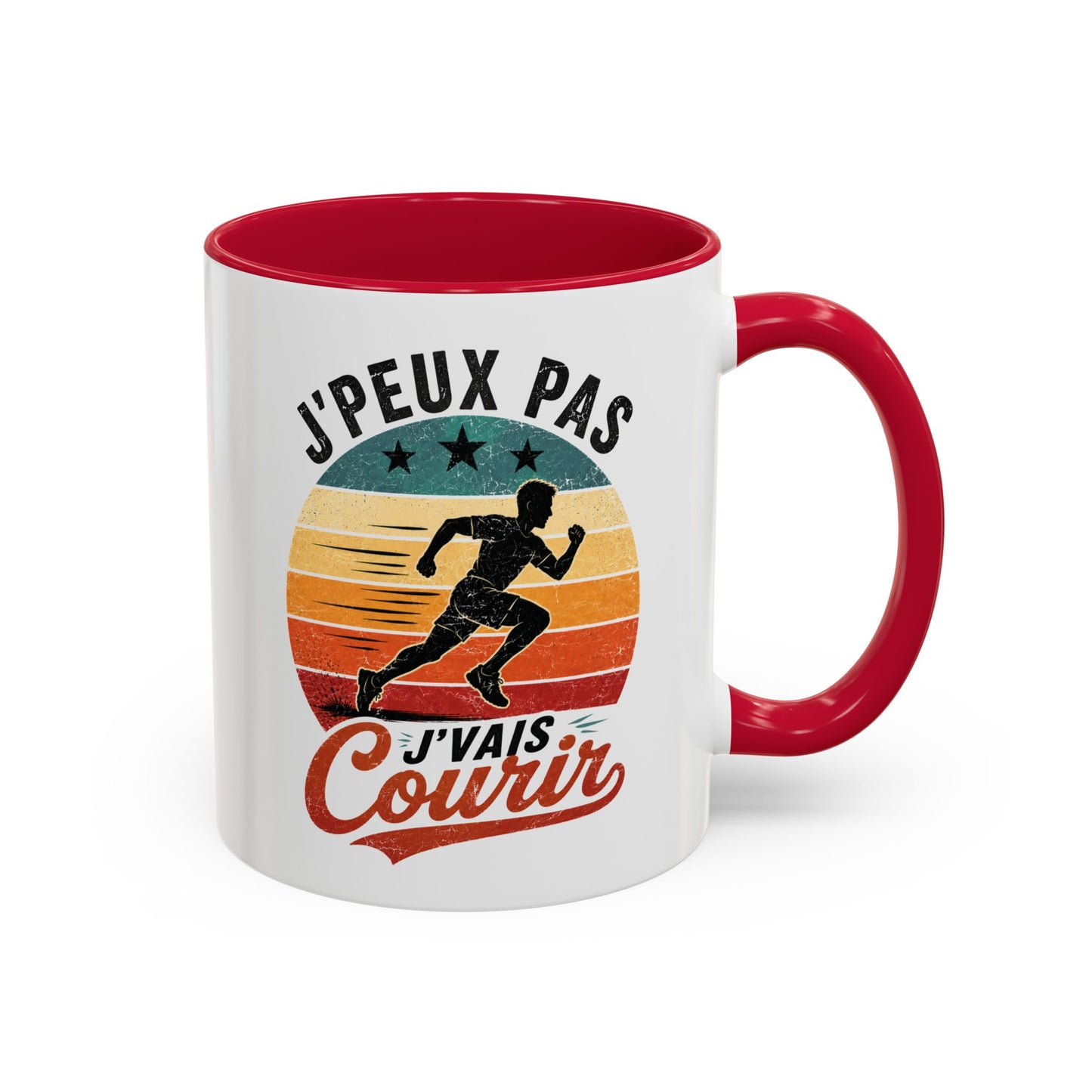 Tasse Homme J’Peux Pas J’Vais Courir – Mug Running Vintage Humoristique – Cadeau Coureur Sport Jogging 325ml