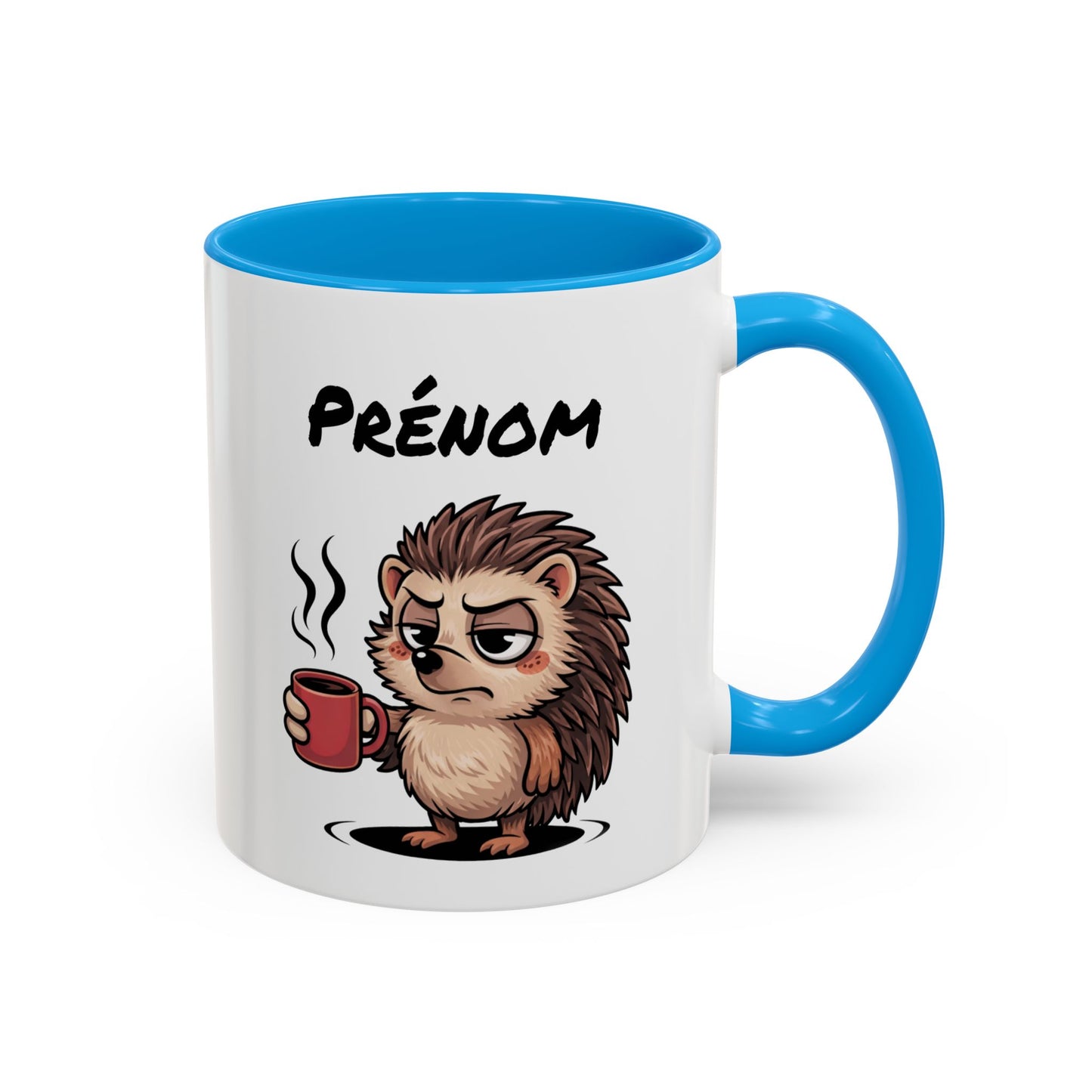 Tasse Hérisson Café Personnalisable 325ml – Mug Céramique Humour Réveil Matin Prénom Cadeau Original