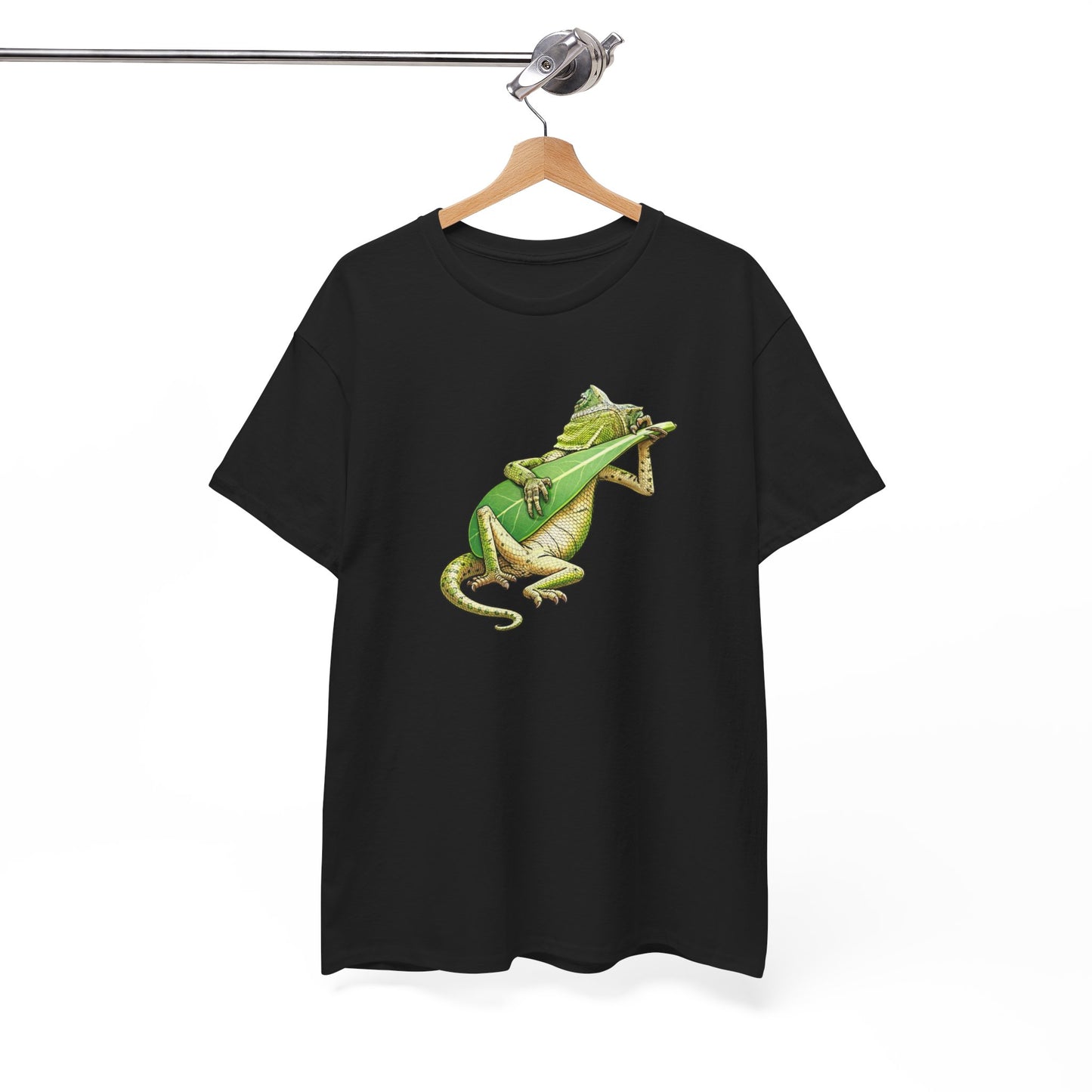 T-Shirt Lézard Fun Musique Nature – Reptile Joueur Instrument Feuille – Tee Shirt Original Humour Détente