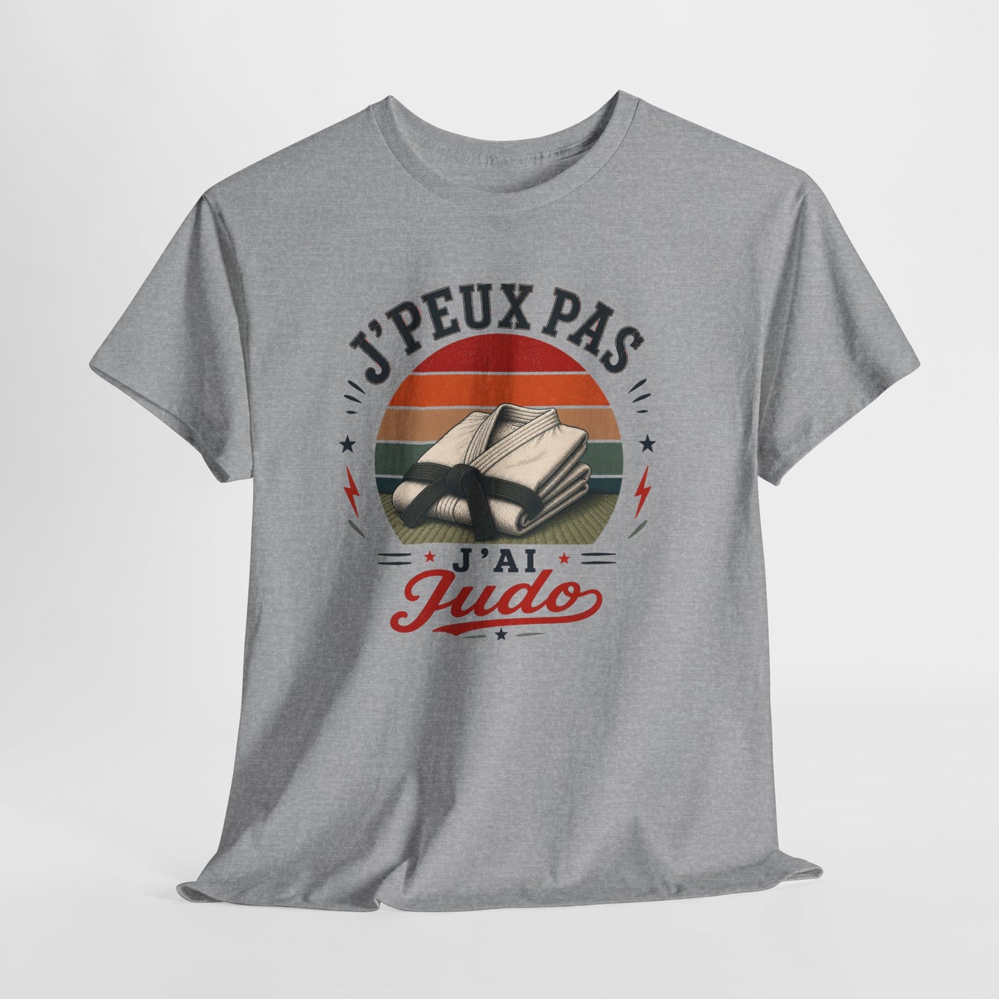 T-Shirt J’Peux Pas J’Ai Judo – Tee Shirt Judoka Vintage – Cadeau Arts Martiaux Dojo Ceinture Blanche Homme Femme