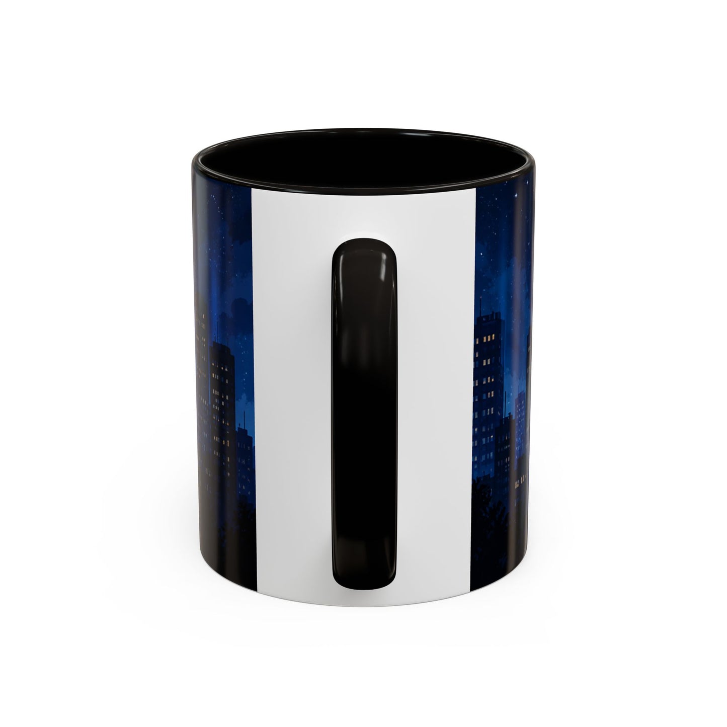Tasse Ville de Nuit et Étoiles – Mug Skyline Urbain et Ciel Nocturne – Design Moderne Relaxant – Céramique 325ml