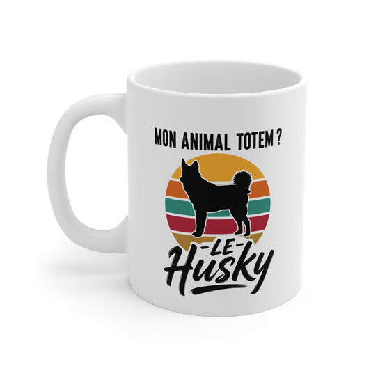 Mug Husky Homme et Femme – Tasse Chien pour Maître et Maîtresse – Cadeau Amoureux du Husky – Idée Cadeau Propriétaire et Passionné de Chiens – 325 ml