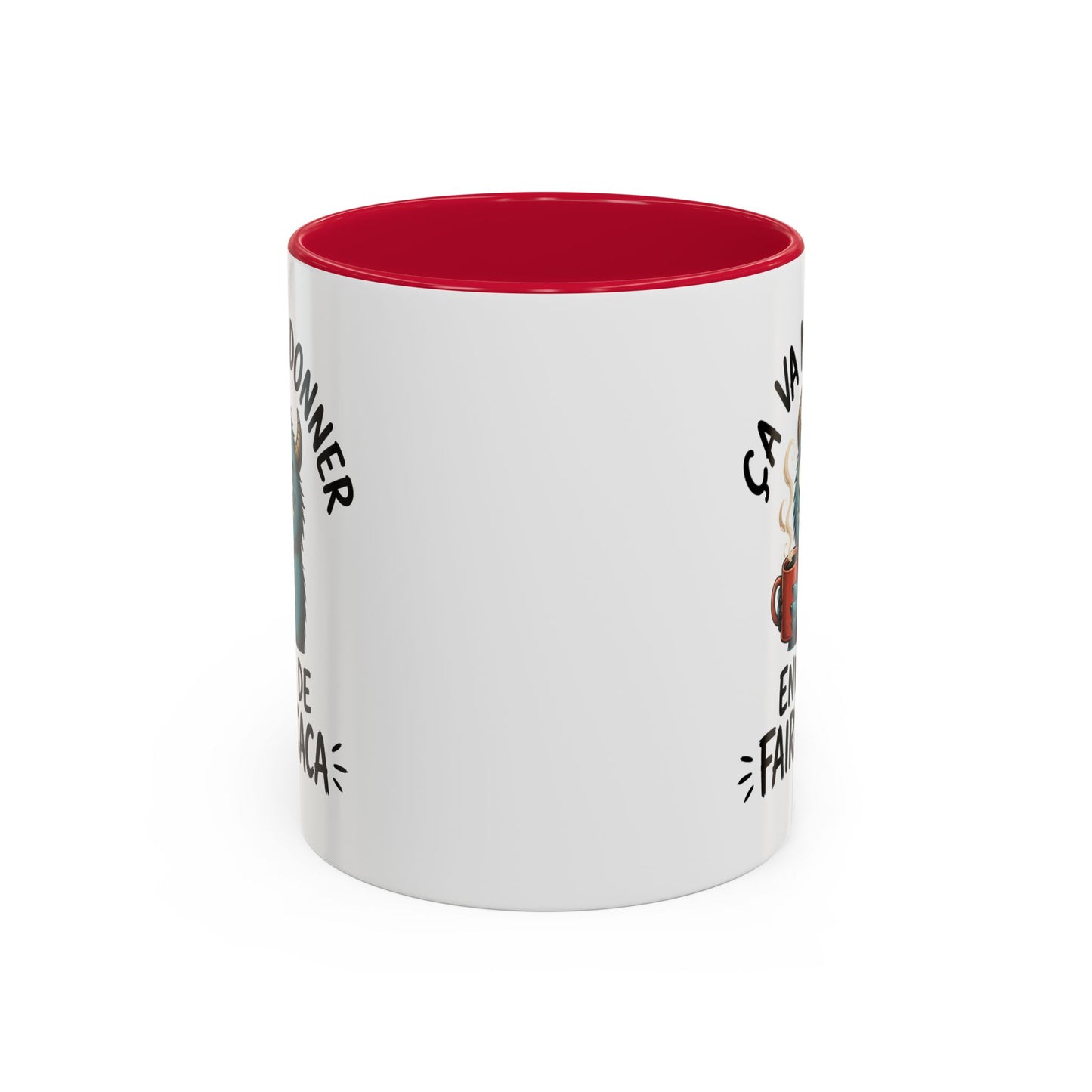 Mug Humoristique Monstre Bleu – Tasse Café Drôle – Cadeau Original Homme et Femme, Collègue Ami Noir Bleu Rouge
