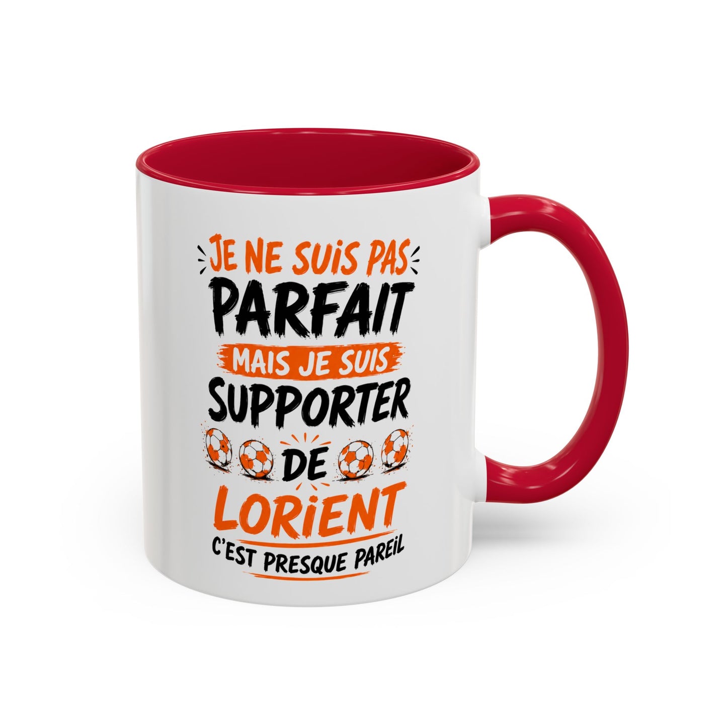 Tasse Je Ne Suis Pas Parfait Mais Je Suis Supporter de Lorient – Mug Humour Football Supporter – Cadeau Football 325ml