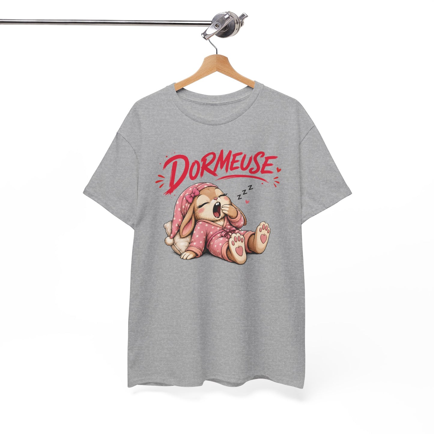 Tee-Shirt Dormeuse – Lapin Mignon Endormi – Cadeau Humour Femme Adulte Amatrice de Siestes