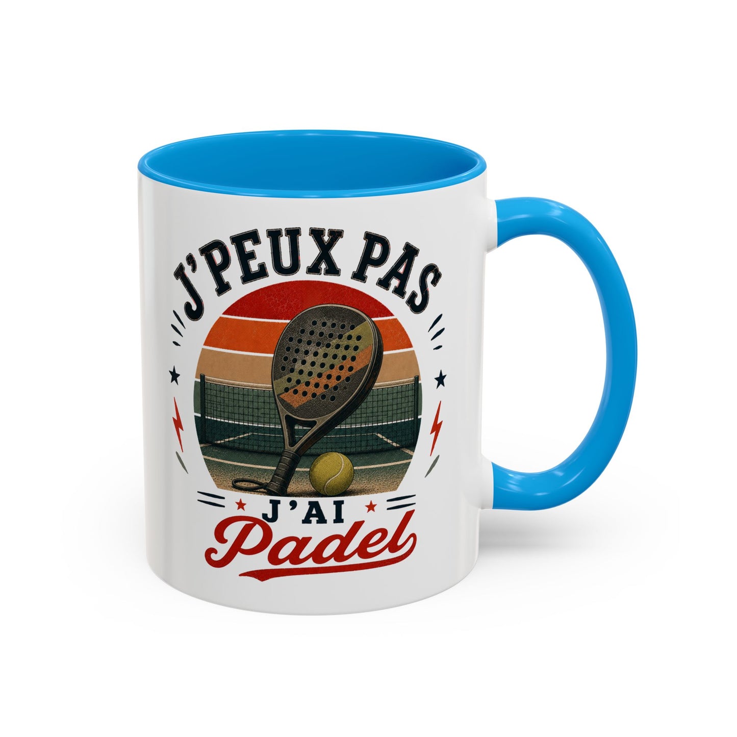 Tasse J’Peux Pas J’Ai Padel – Mug Humour Joueur de Padel Vintage – Cadeau Sport Homme Femme 325ml