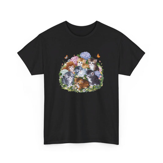 T shirt Chaton design fleur pour homme et femme