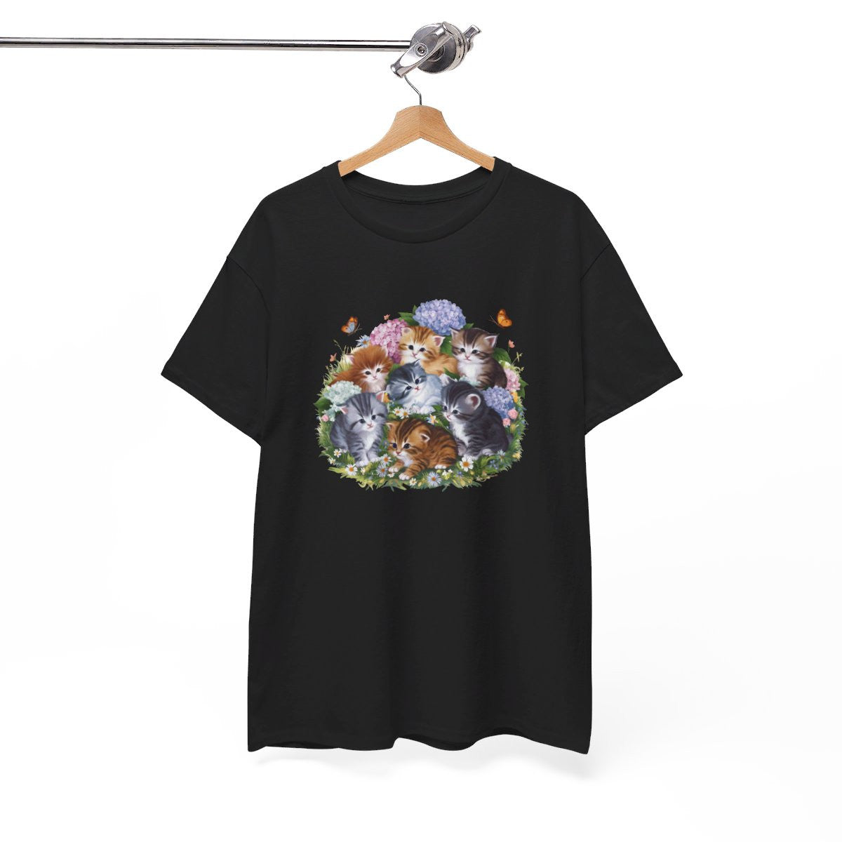 T shirt Chaton design fleur pour homme et femme