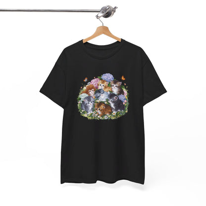 T shirt Chaton design fleur pour homme et femme