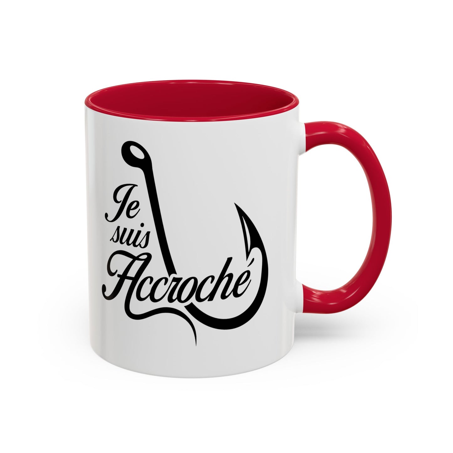 Mug Pêche Humoristique – Tasse Passion Pêcheur – Cadeau Homme Amateur de Poissons, Lac et Rivière – 325 ml Noir Bleu Rouge