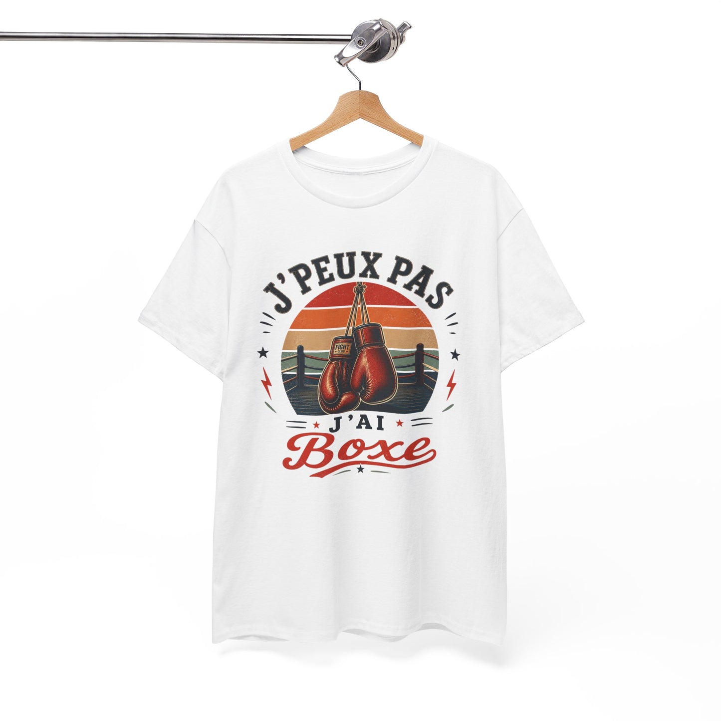 T-Shirt Boxe Homme Femme – J’Peux Pas J’Ai Boxe – Tee Shirt Boxeur Boxeuse Vintage Gants Ring Entraînement Sport de Combat Cadeau Passion Boxe