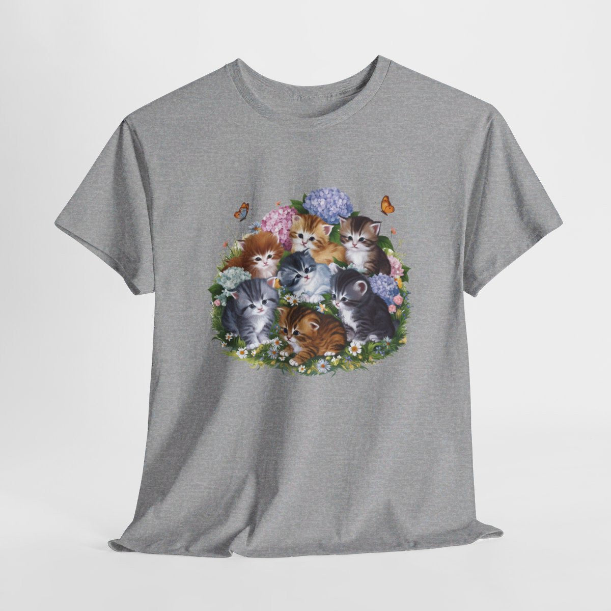 T shirt Chaton design fleur pour homme et femme