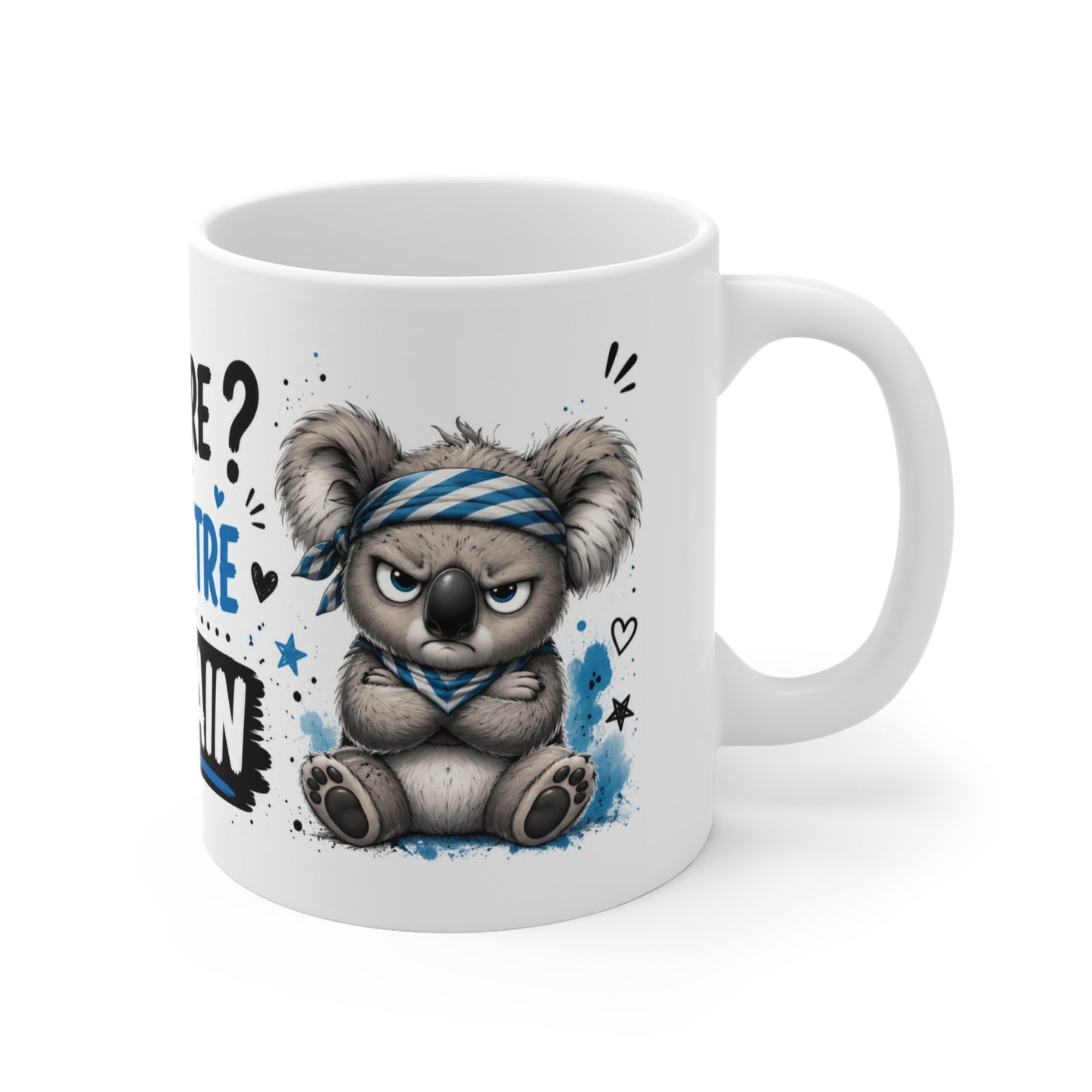 Tasse Sourire Peut Être Demain – Mug Koala Grognon Humour – Cadeau Homme Femme 325ml