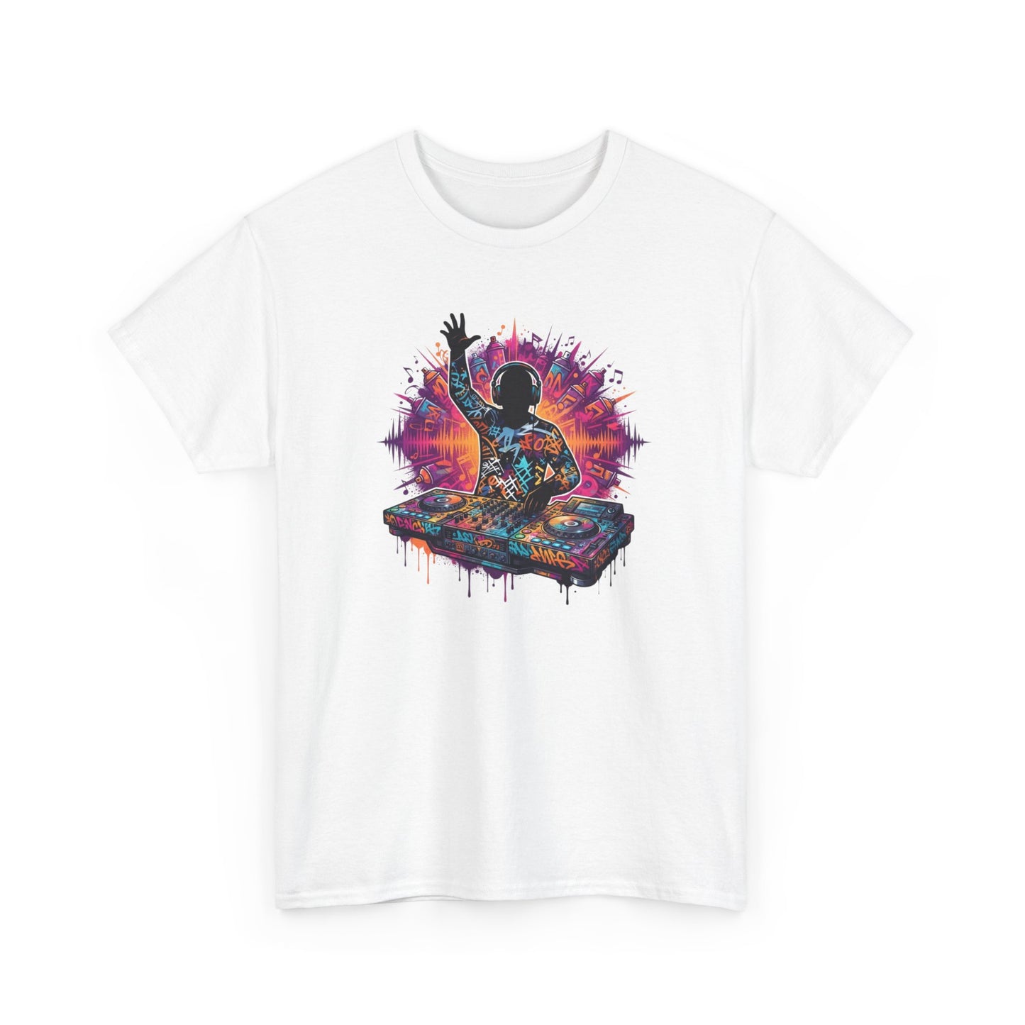 Tee-Shirt DJ Homme et Femme – Cadeau Disc Jockey Musique Électronique – Platine Mixage Casque Soirée Festival Idée Cadeau Originale
