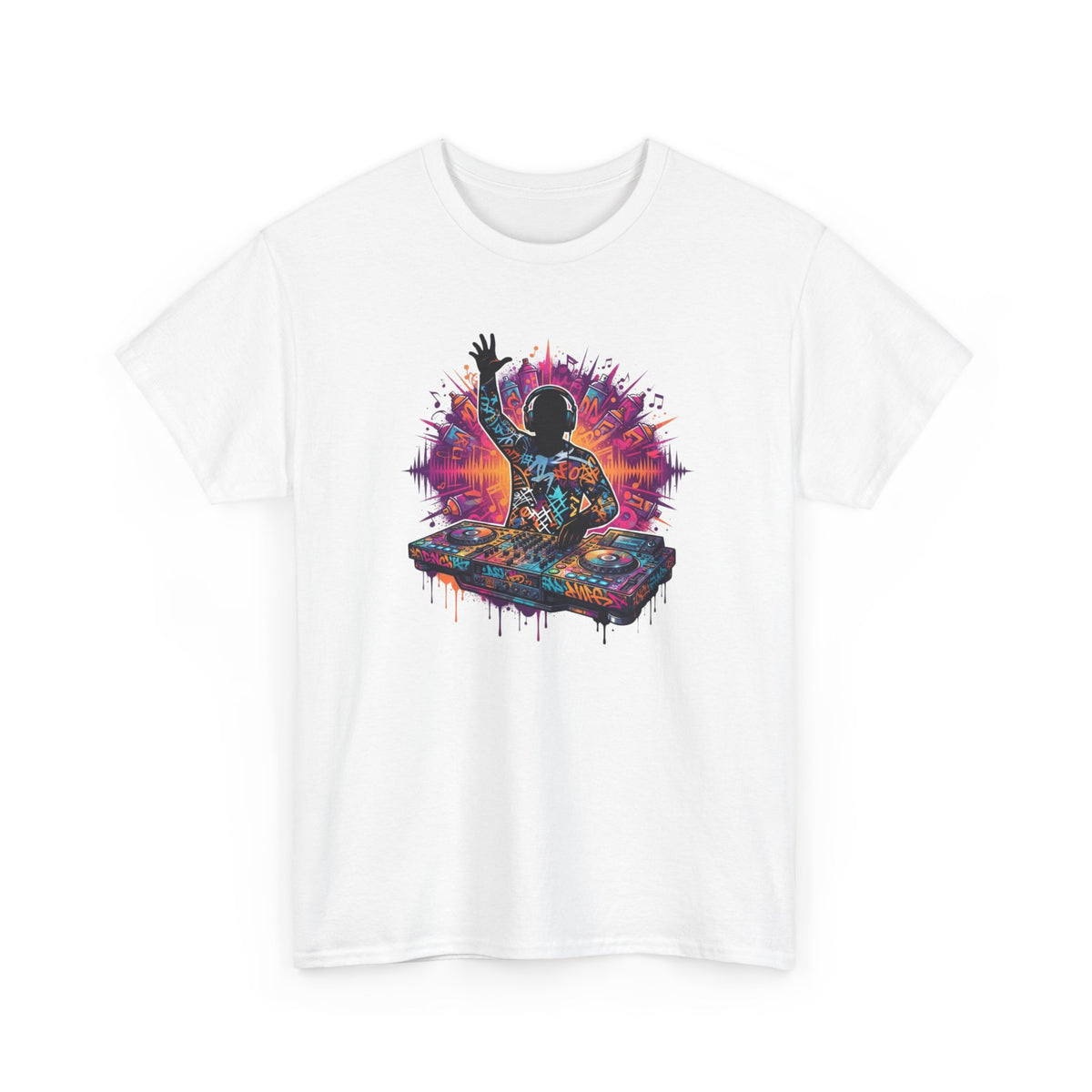 Tee-Shirt DJ Homme et Femme – Cadeau Disc Jockey Musique Électronique – Platine Mixage Casque Soirée Festival Idée Cadeau Originale