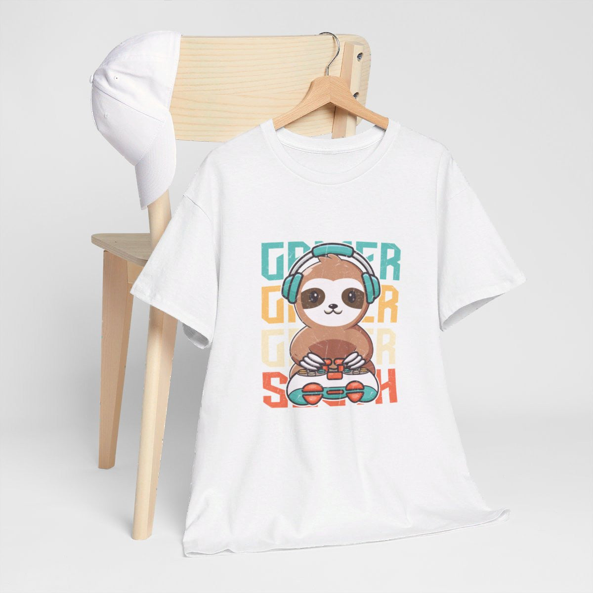 T-shirt Gamer avec Design Paresseux idée cadeau gaming - Pour Homme et Femme