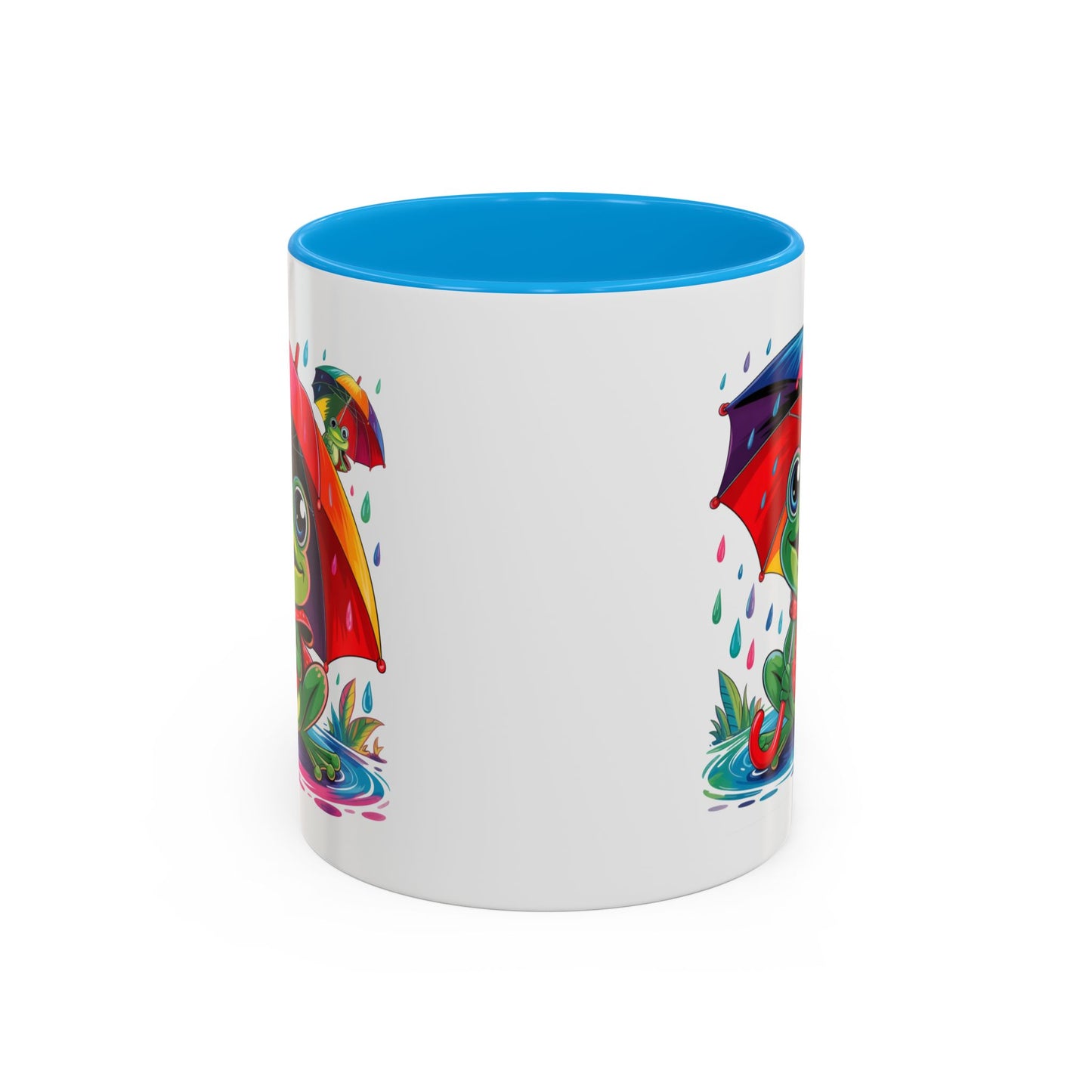 Mug Grenouille Sous la Pluie – Tasse Colorée Parapluie Arc-en-Ciel – Cadeau Fun et Mignon – Céramique 325ml
