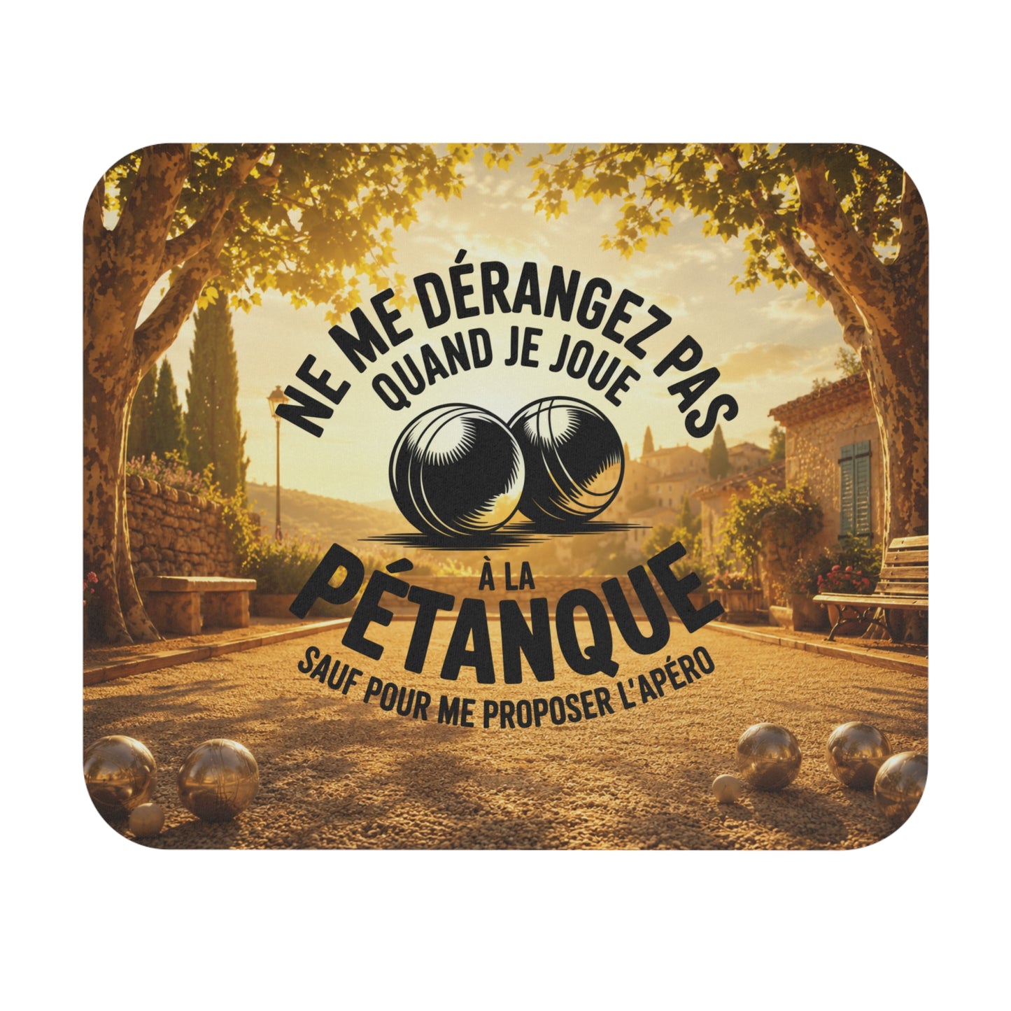 Tapis de Souris 22x18cm Ne Me Dérangez Pas Quand Je Joue à la Pétanque – Cadeau Humour Pétanque Homme Femme – Accessoire Bureau Gaming – Amateur de Boules et Apéro