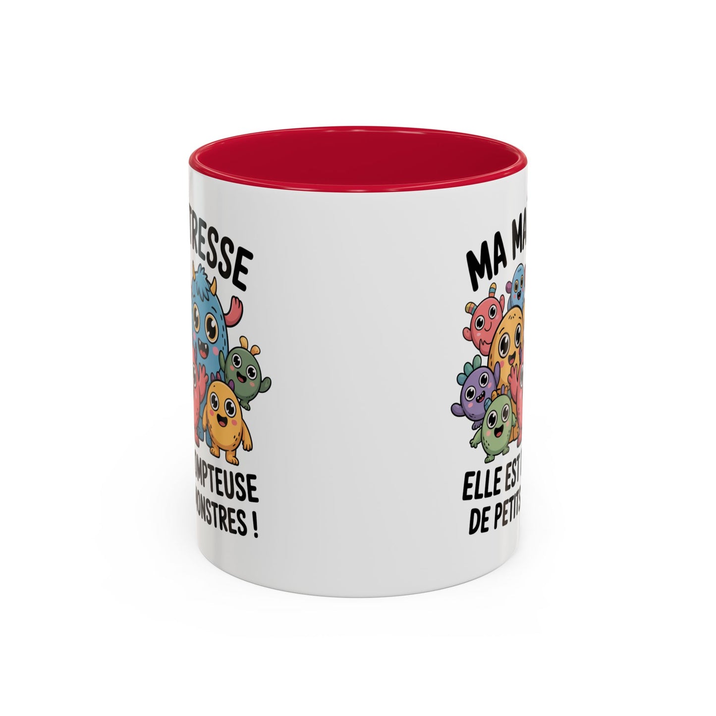 Tasse Maîtresse “Elle est dompteuse de petits monstres” – Mug Cadeau Maîtresse Drôle École – Cadeau
