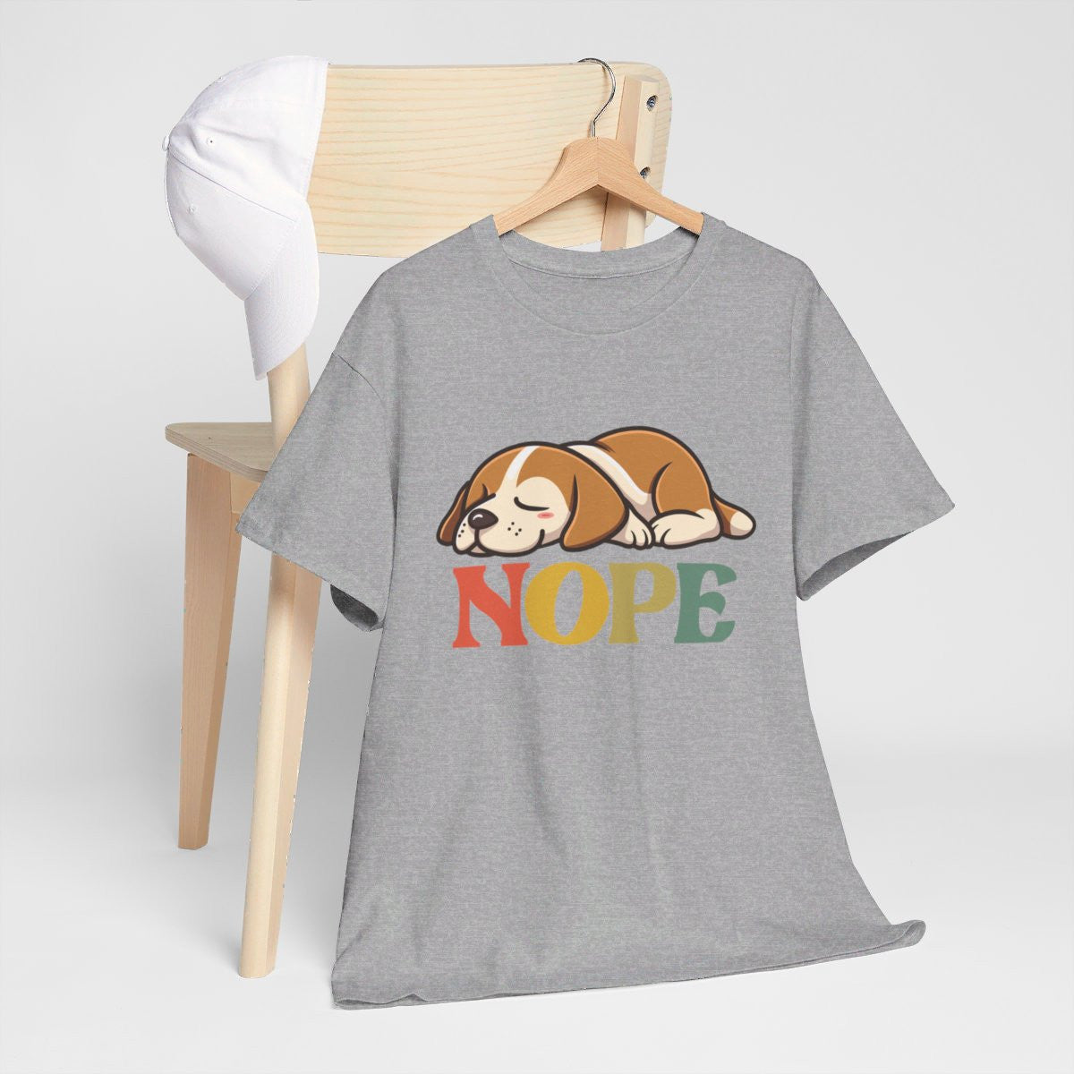 T-shirt Chien "NOPE" -  idée cadeau Humour et Détente, Homme et Femme