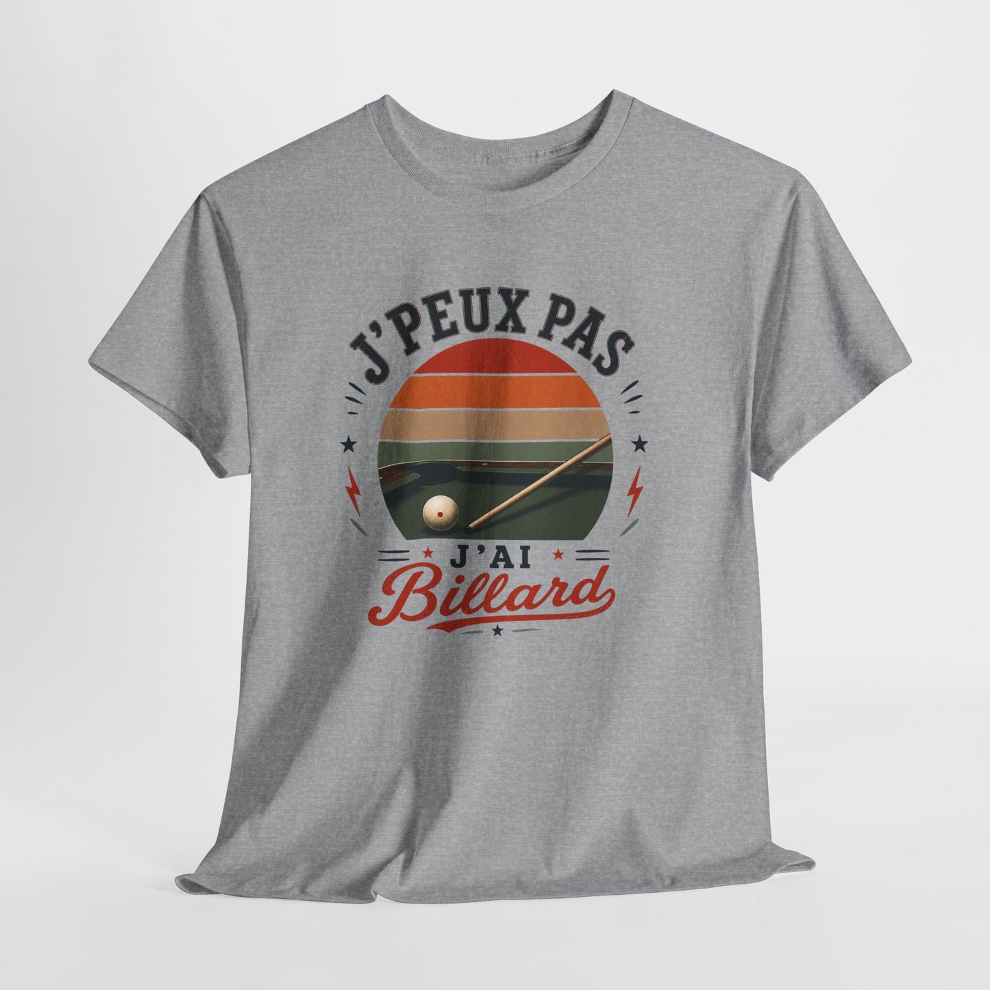 T-Shirt  Homme Femme – J’Peux Pas J’Ai Billard – Tee Shirt Joueur de Billard Vintage Queue de Billard Boule Snooker Pool Français Cadeau Passion
