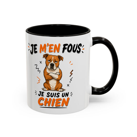 Tasse Je M’en Fous Je Suis Un Chien – Mug Humour Chien Mignon – Cadeau Original Amoureux des Chiens 325ml
