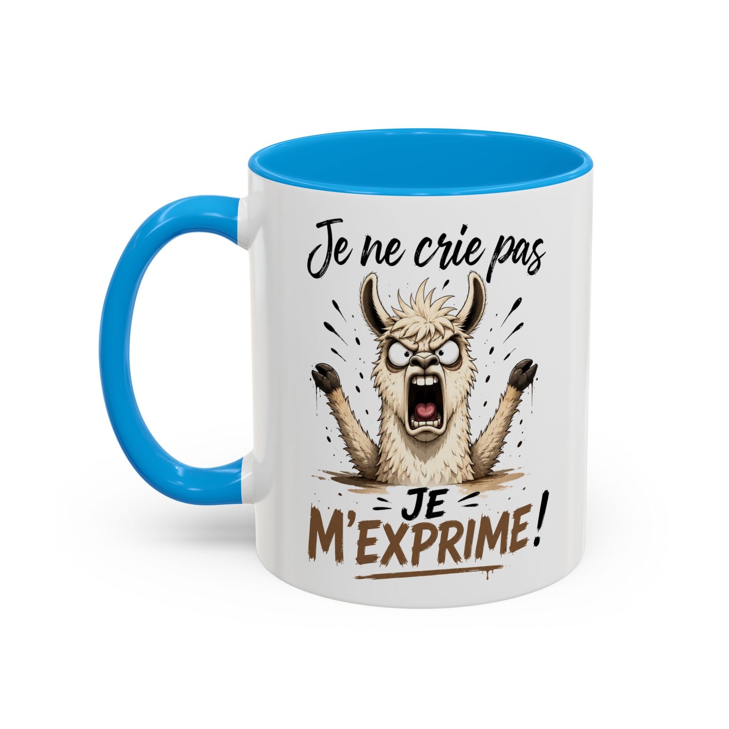 Tasse Lama Humoristique – Je Ne Crie Pas Je M’Exprime – Mug Drôle Lama Énervé 325ml