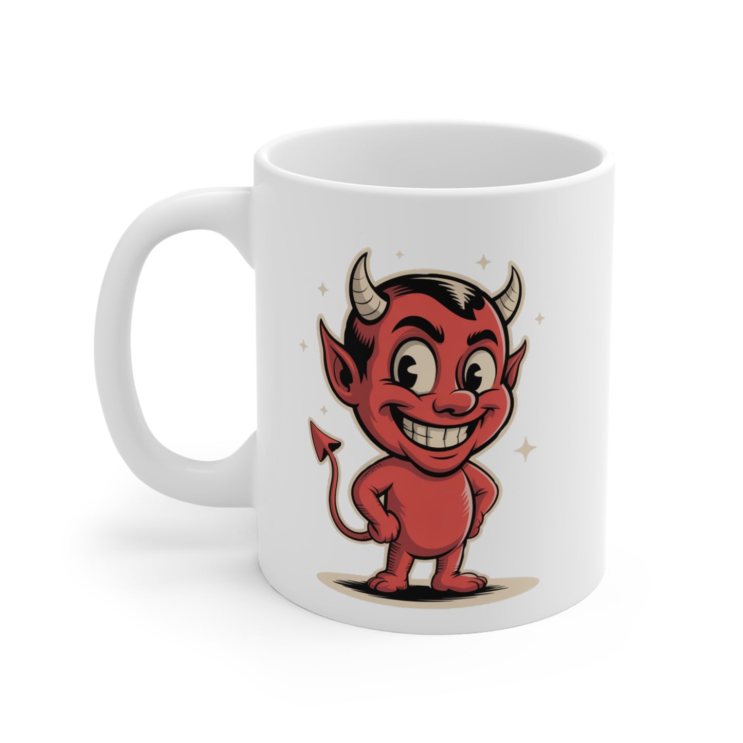Mug Petit Diable Rouge – Tasse Humour Vintage Cartoon – Cadeau Drôle Original Céramique 325ml
