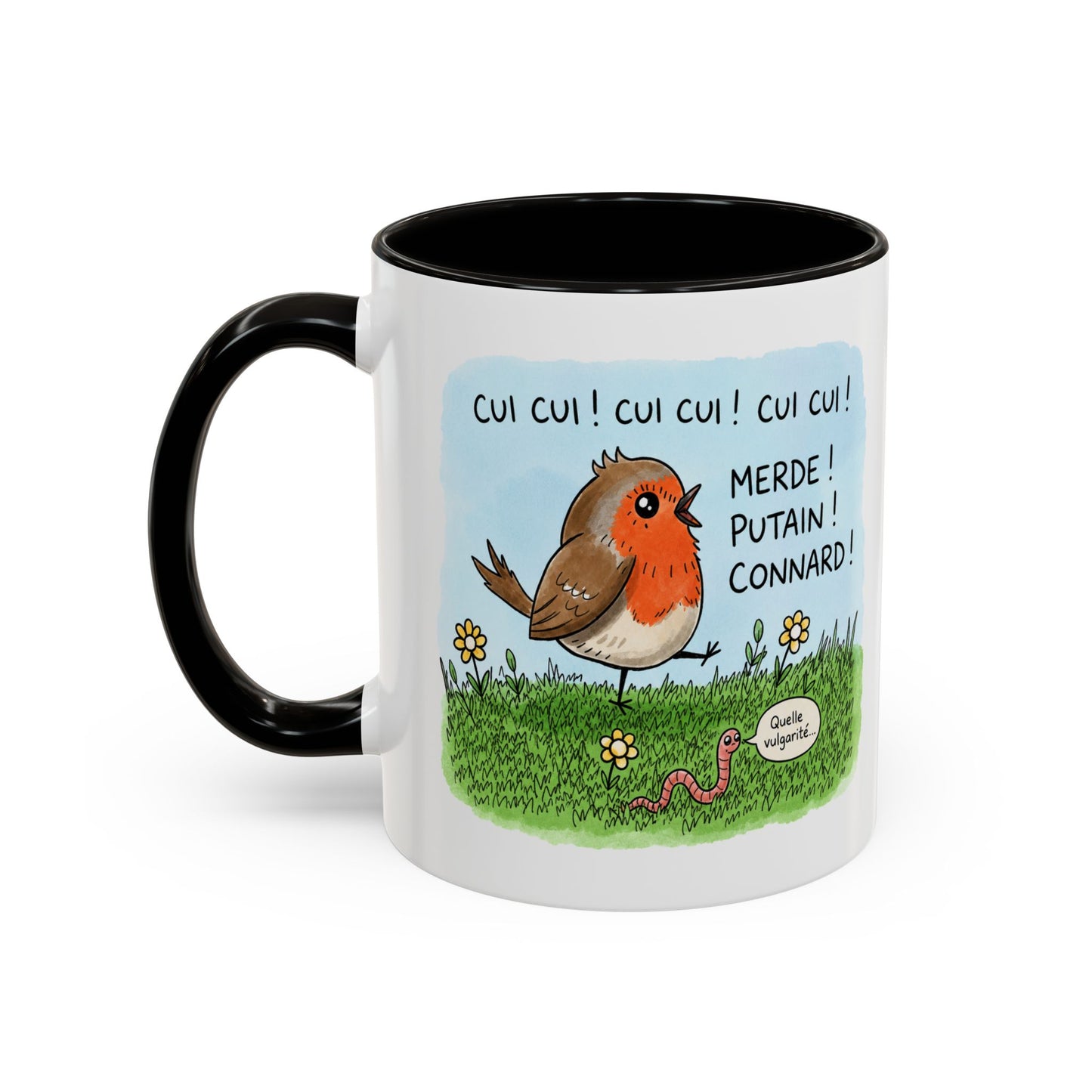 Tasse Cui Cui Merde Putain Connard – Mug Humour Oiseau Vulgaire – Cadeau Homme Femme 325ml
