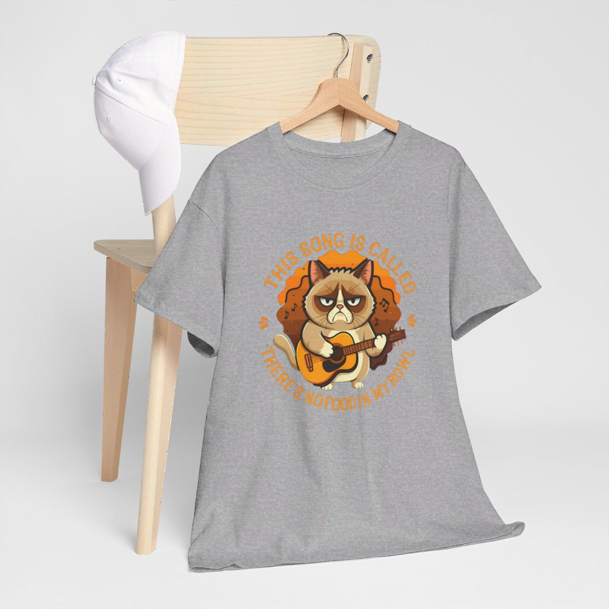 T-shirt Humour Chat et Guitare idée cadeau amusant drole pour homme et femme