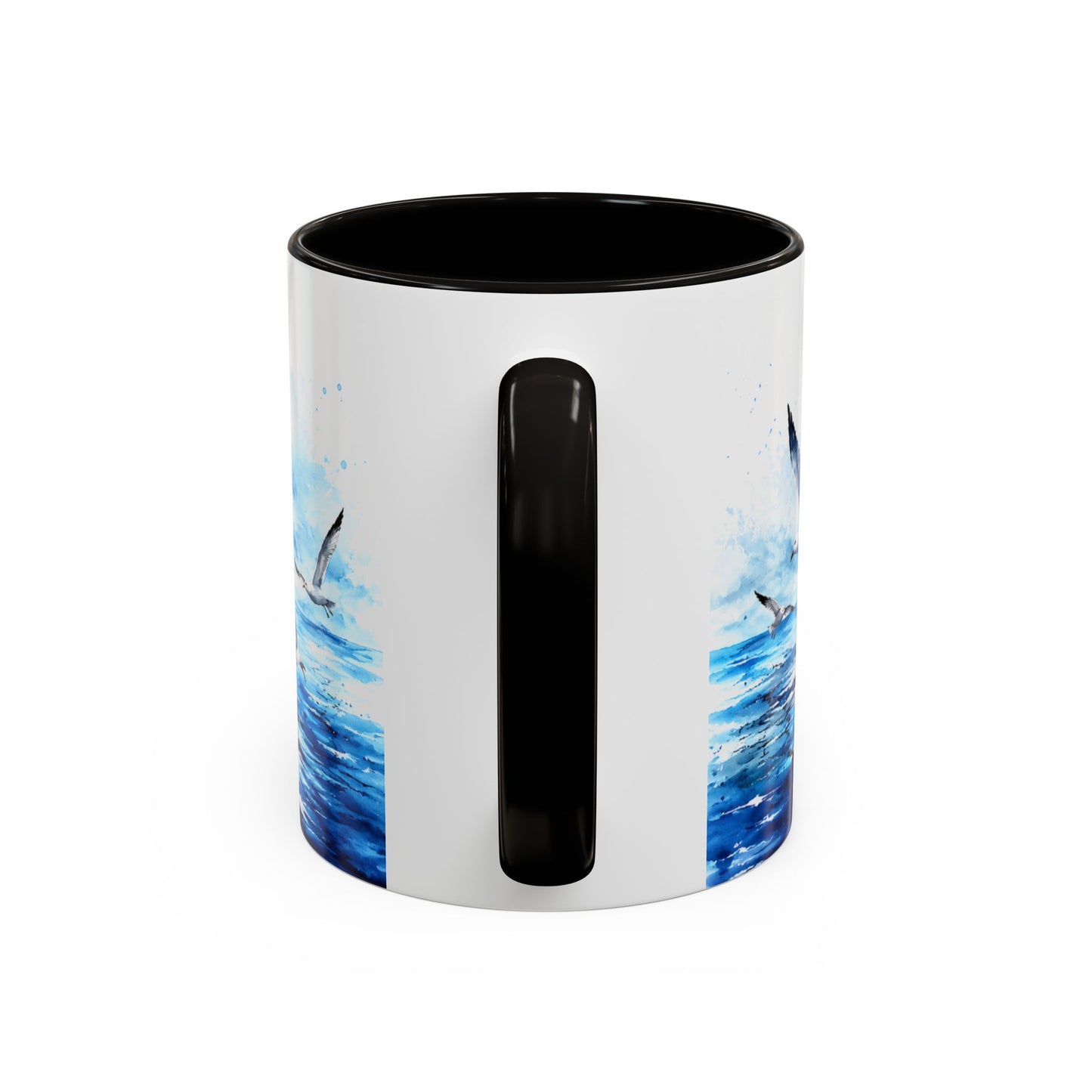 Tasse Bateau Marin – Mug Océan Aquarelle avec Mouettes – Cadeau Mer Pêche Homme Femme 325ml