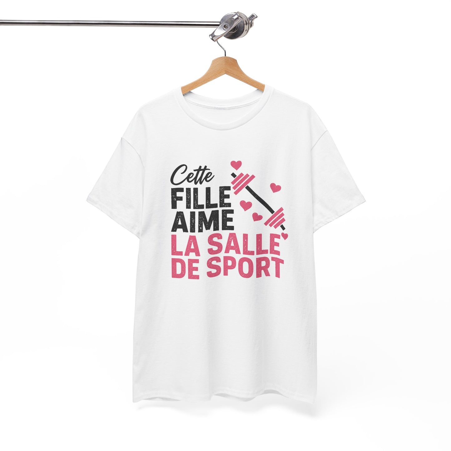 T-Shirt Fitness Femme – Musculation Haltères Sport Training – Cadeau Sportive Passionnée de Salle de Sport