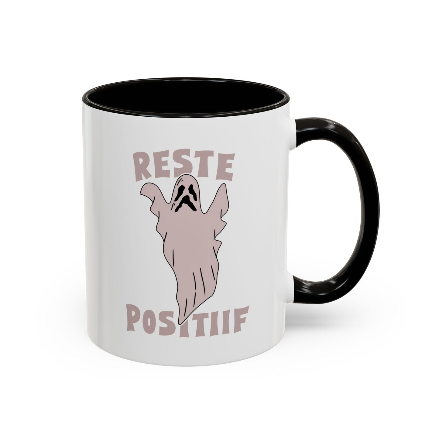 Mug Fantôme Humour – Tasse Halloween Positive – Cadeau Original Homme et Femme, Esprit Drôle Surnaturel Noir Bleu Rouge