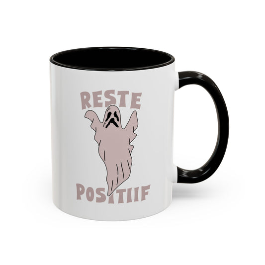 Mug Fantôme Humour – Tasse Halloween Positive – Cadeau Original Homme et Femme, Esprit Drôle Surnaturel Noir Bleu Rouge