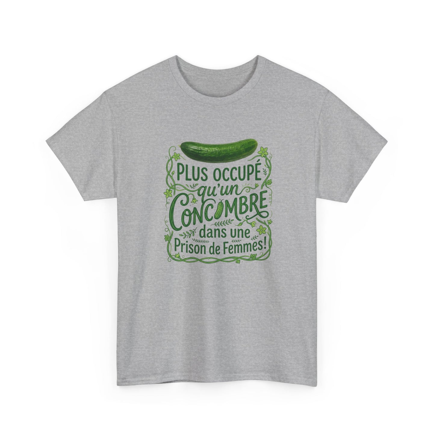 T-Shirt Humour Concombre Phrase Drôle – Tee Shirt Adulte Blague Décalée – Cadeau Humoristique Homme Femme