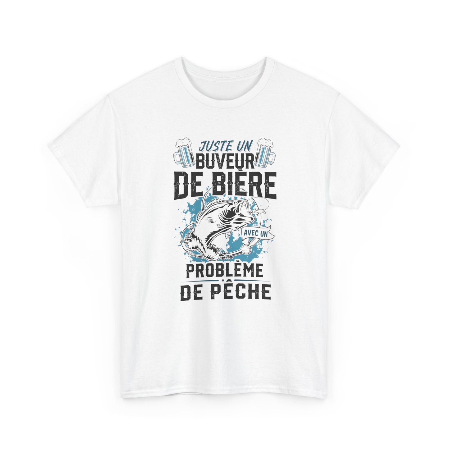 T-Shirt Pêche Homme – Cadeau Pêcheur Humour Bière – Passion Poisson Canne à Pêche – Idée Cadeau Papa Pêcheur Anniversaire