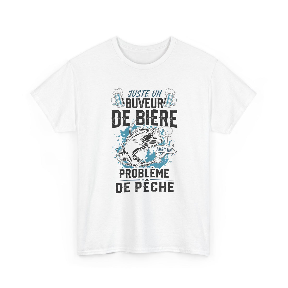 T-Shirt Pêche Homme – Cadeau Pêcheur Humour Bière – Passion Poisson Canne à Pêche – Idée Cadeau Papa Pêcheur Anniversaire