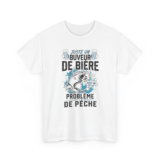 T-Shirt Pêche Homme – Cadeau Pêcheur Humour Bière – Passion Poisson Canne à Pêche – Idée Cadeau Papa Pêcheur Anniversaire