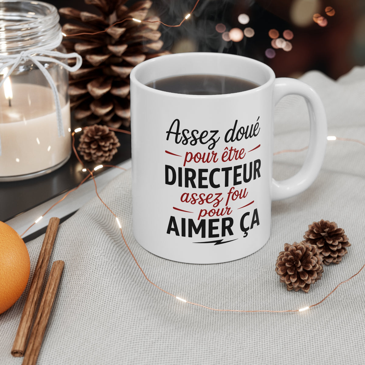 Mug Assez Doué pour Être Directeur Assez Fou pour Aimer Ça – Tasse Humour Directeur Homme – Cadeau Original