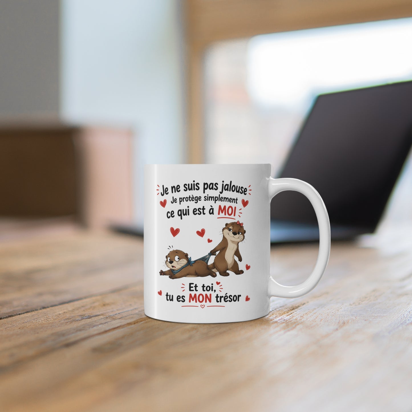 Tasse Je Ne Suis Pas Jalouse – Mug Couple Loutre Humour Amour – Cadeau Romantique 325ml