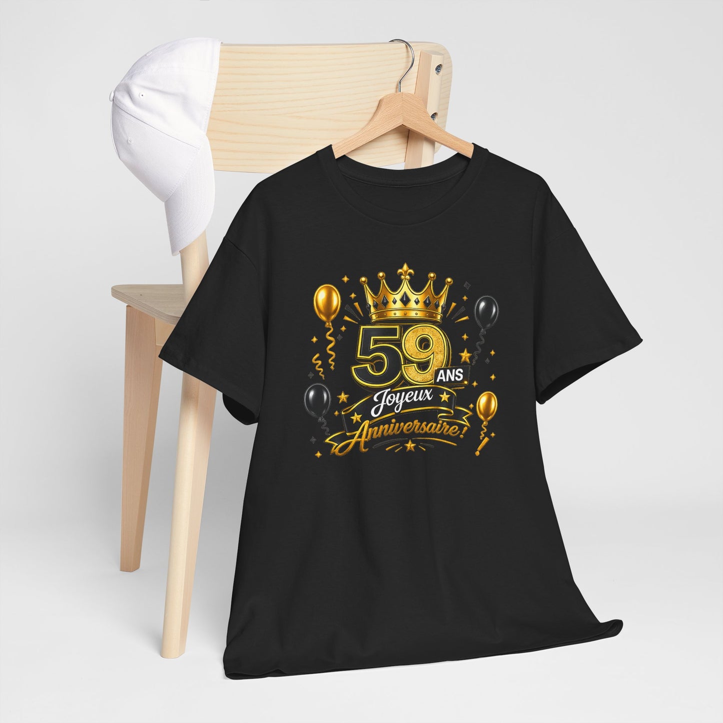 Tee Shirt Anniversaire 59 Ans Homme et Femme – Joyeux Anniversaire – Cadeau 59 Ans