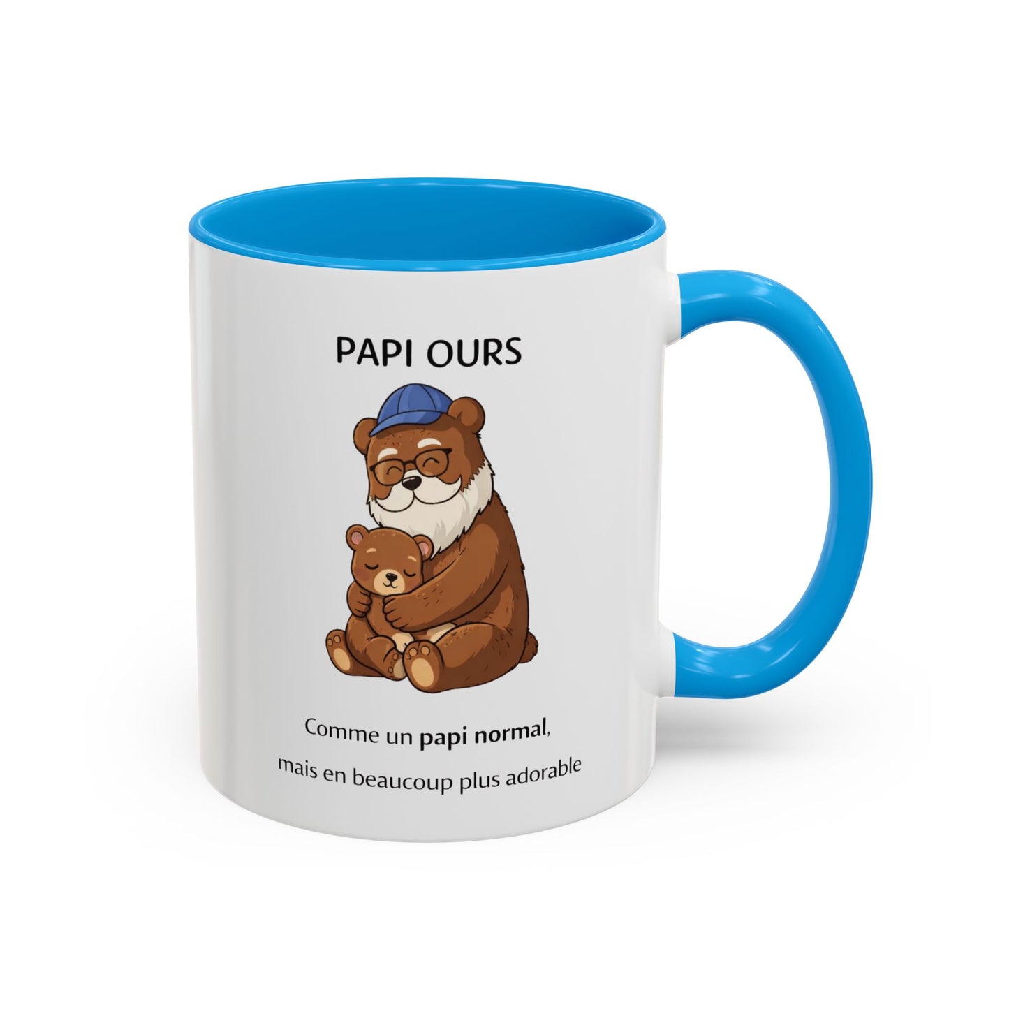 Tasse Papi Ours 325ml – Mug Céramique Cadeau Grand-Père Animal Mignon Famille Idée Originale