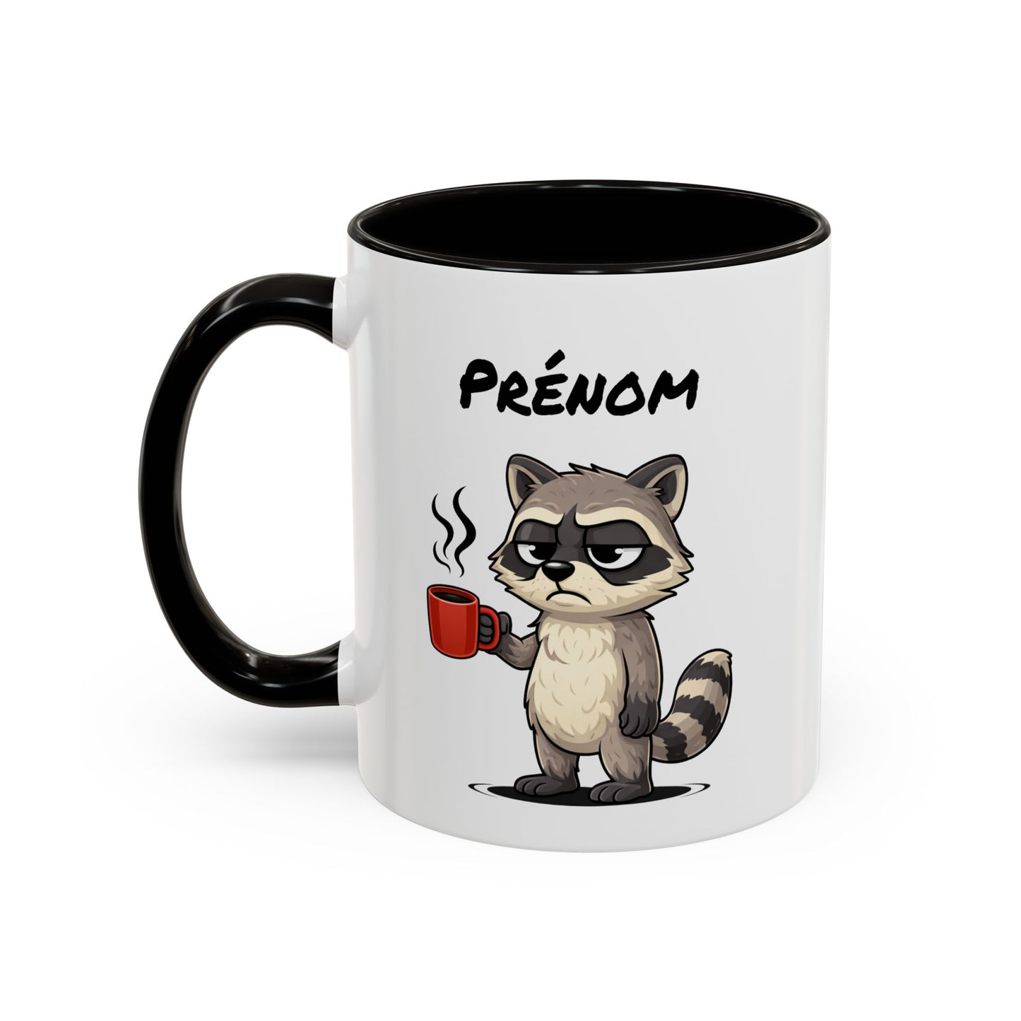 Mug Raton Laveur Fatigué Personnalisable 325ml – Tasse Café Humour Animal Mignon Drôle Réveil Difficile